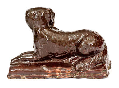 Jane Lew, WV Stoneware Reclining Dog Doorstop