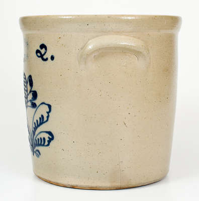 Two-Gallon J. BURGER, JR. / ROCHESTER, N.Y. Stoneware Jar w/ Floral Decoration