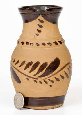 Small-Sized Tanware Pitcher, New Geneva or Greensboro, PA origin, c1885