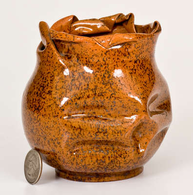 George Ohr Pottery Vase, Stamped G.E. OHR / Biloxi,  Miss.