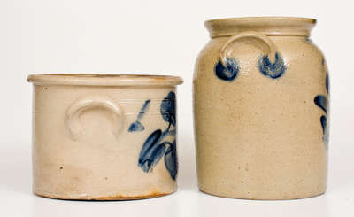 Two Pieces of Cobalt-Decorated Stoneware, Thompson Harrington, Lyons, New York