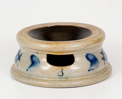 Cobalt-Decorated Stoneware Spittoon, Northeastern U.S. origin, mid 19th century