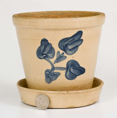 Stoneware Flowerpot w/ Floral Decoration att. Fulper Pottery, Flemington, NJ