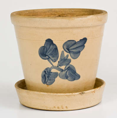 Stoneware Flowerpot w/ Floral Decoration att. Fulper Pottery, Flemington, NJ