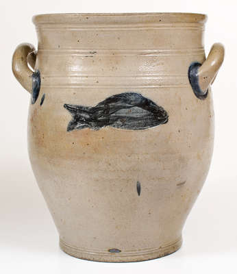 Stoneware Fish Jar Stamped BOSTON (Jonathan Fenton, late 18th century)