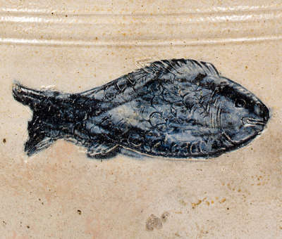 Stoneware Fish Jar Stamped BOSTON (Jonathan Fenton, late 18th century)