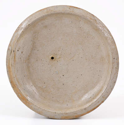 Stoneware Lid w/ Elaborate Cobalt Decoration, Dated 1862