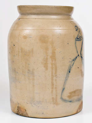Rare Stoneware Jar w/ Abstract 