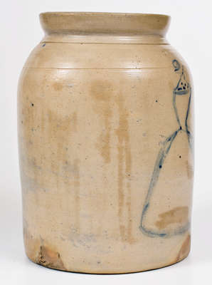 Rare Stoneware Jar w/ Abstract