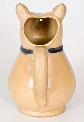 Rare Stoneware Dog s Head Pitcher, Stamped 