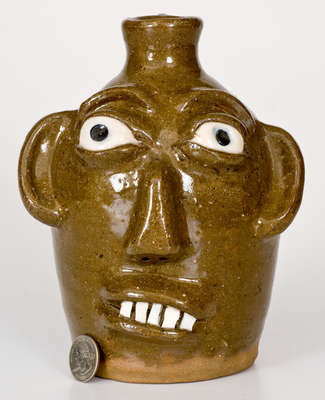 Alkaline-Glazed B.B. CRAIG / VALE, N.C. Stoneware Face Jug