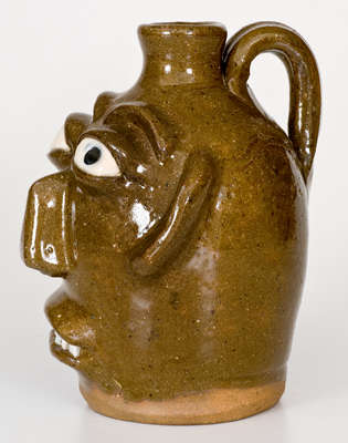 Alkaline-Glazed B.B. CRAIG / VALE, N.C. Stoneware Face Jug