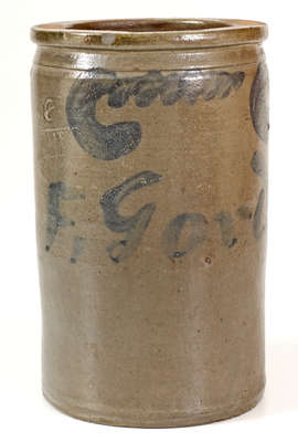 Very Rare S. BELL & SON / STRASBURG Stoneware Jar, Inscribed 