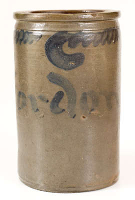 Very Rare S. BELL & SON / STRASBURG Stoneware Jar, Inscribed 