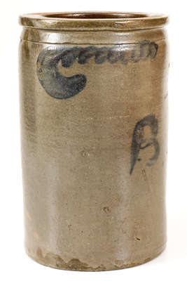 Very Rare S. BELL & SON / STRASBURG Stoneware Jar, Inscribed 