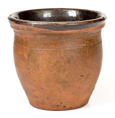 Very Rare Small-Sized Redware Jar, Stamped 