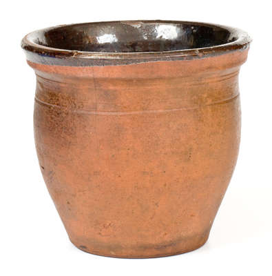 Very Rare Small-Sized Redware Jar, Stamped 