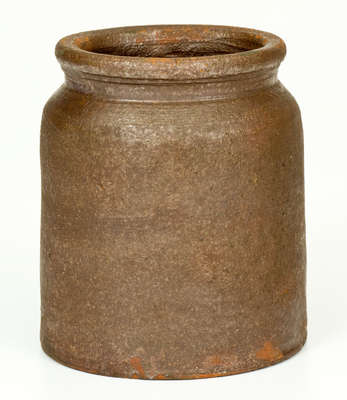 Rare Small-Sized Redware Jar, Stamped 