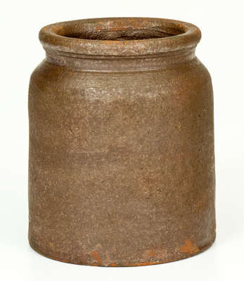 Rare Small-Sized Redware Jar, Stamped "OTT," Frederick, MD origin, circa 1875