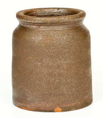 Rare Small-Sized Redware Jar, Stamped 