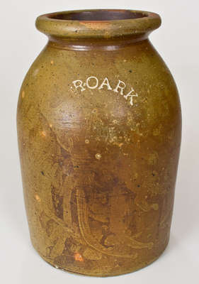 Unusual ROARK (James Roark, Denton County, TX) Salt-Glazed Stoneware Jar