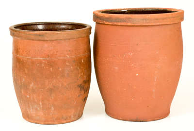 Two JOHN BELL / WAYNESBORO Redware Jars