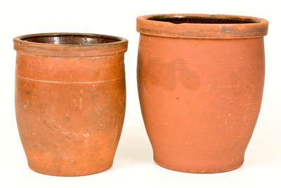 Two JOHN BELL / WAYNESBORO Redware Jars