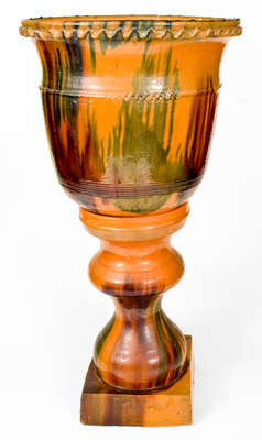 Redware Urn with Two-Color Glaze, attrib. George Wagner, Carbon County, PA