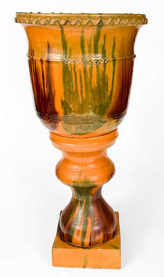 Extremely Rare Monumental Redware Urn attrib. George Wagner, Carbon County, PA