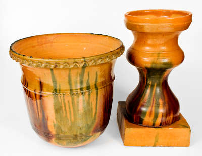 Extremely Rare Monumental Redware Urn attrib. George Wagner, Carbon County, PA