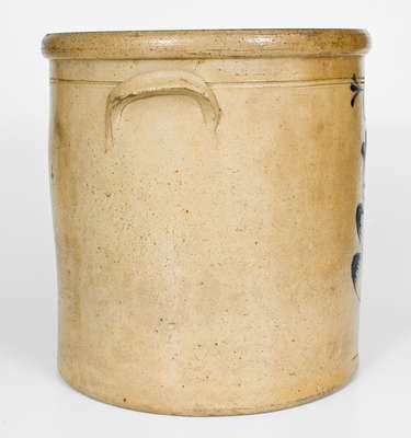 5 Gal. Ohio Stoneware Crock with Fine Slip-Trailed Floral Decoration