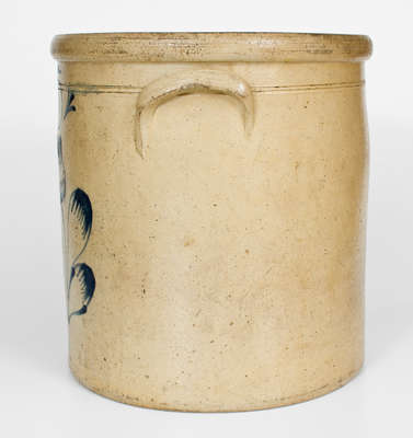 5 Gal. Ohio Stoneware Crock with Fine Slip-Trailed Floral Decoration