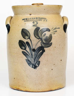 Two-Gallon COWDEN & WILCOX / HARRISBURG, PA Lidded Stoneware Jar