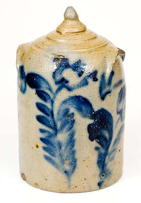 Richard Remmey, Philadelphia, PA Stoneware Chick Waterer w/ Elaborate Floral Decoration