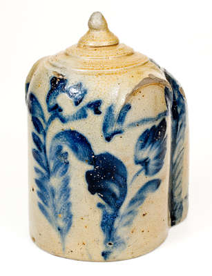 Richard Remmey, Philadelphia, PA Stoneware Chick Waterer w/ Elaborate Floral Decoration