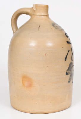 Rare Two-Gallon J. BURGER / ROCHESTER, N.Y. Stoneware Jug w/ Floral Decoration, 1886