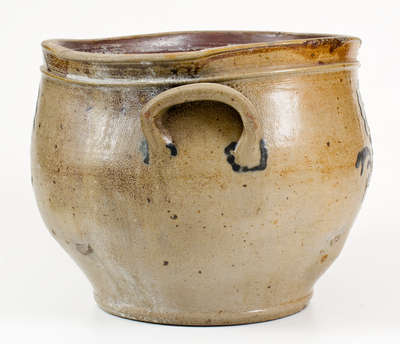 Unusual Stoneware Cream Jar attrib. Howe & Clark, Athens, NY, 1805-1813