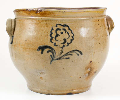 Unusual Stoneware Cream Jar attrib. Howe & Clark, Athens, NY, 1805-1813