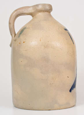 2 Gal. WHITES UTICA Stoneware Jug w/ Bird Decoration