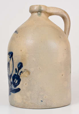 2 Gal. WHITES UTICA Stoneware Jug w/ Bird Decoration