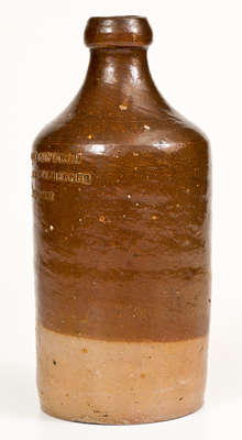Extremely Rare Stoneware Bottle: BEST COLOGNE GIN FROM / ERSKINE & EICHELBERGER / BALTIMORE