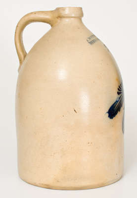 2 Gal. J. NORTON & CO. / BENNINGTON, VT Stoneware Jug w/ Bird Decoration