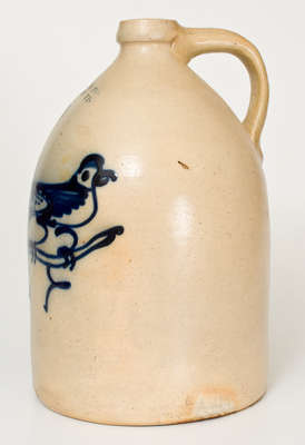 2 Gal. J. NORTON & CO. / BENNINGTON, VT Stoneware Jug w/ Bird Decoration