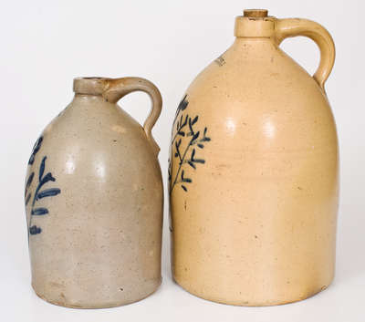 Lot of Two: BALLARDVALE, MA Decorated Stoneware Jugs
