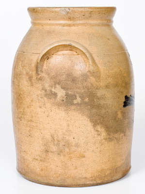 Unusual Stoneware Bird Jar w/ PORTLAND, ME Advertising, Ballardvale, MA origin