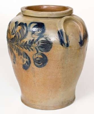 4 Gal. Baltimore Stoneware Jar w/ Elaborate Floral Decoration, circa 1830