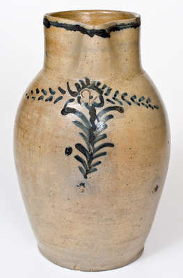 Rare Two-Gallon Baltimore Stoneware Pitcher w/ Slip-Trailed Design, attrib. Parr & Burland