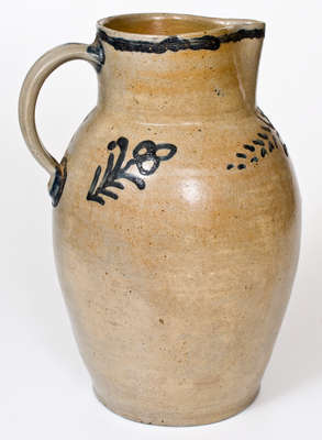 Rare Two-Gallon Baltimore Stoneware Pitcher w/ Slip-Trailed Design, attrib. Parr & Burland