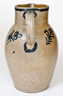 Rare Two-Gallon Baltimore Stoneware Pitcher w/ Slip-Trailed Design, attrib. Parr & Burland