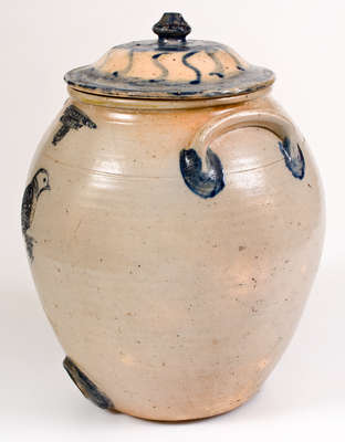 Very Rare T. CRAFTS & CO. / WHATELY Stoneware Water Cooler w/ Incised Bird